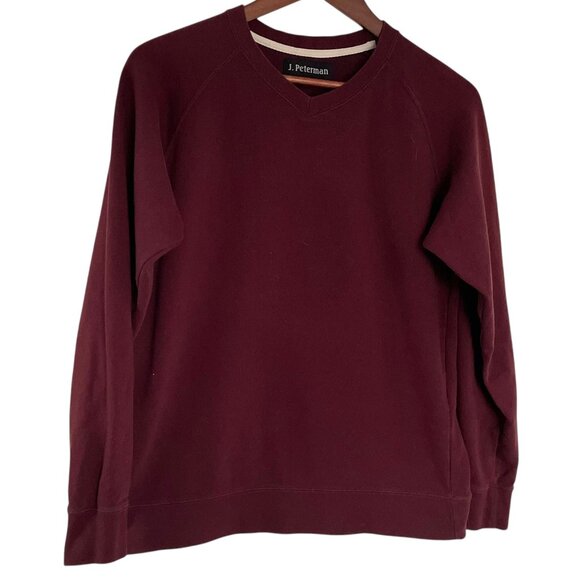 J. Peterman Other - J Peterman Being Comfortable V Neck Sweatshirt Small S Burgundy Red Pullover